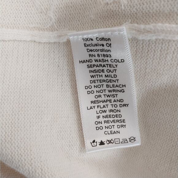 ISAAC MIZRAHI! RICH VANILLA CREAM PEARL EMBELLISHED CARDIGAN SWEATER! SZ M - Picture 7 of 8